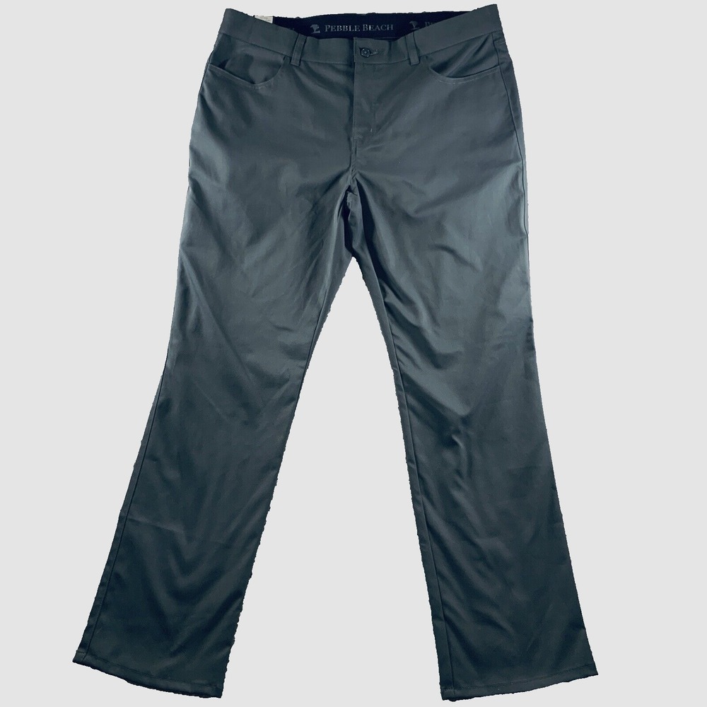 NWT | Pebble Beach Pants Men's Dry-Luxe Performance Zip Fly Asphalt Size‎ 38x32